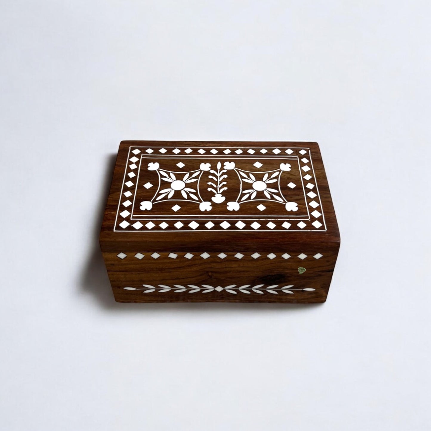 Dual Square Design Wooden Box | Premium Home Decor by SacredFig | 6×4 in