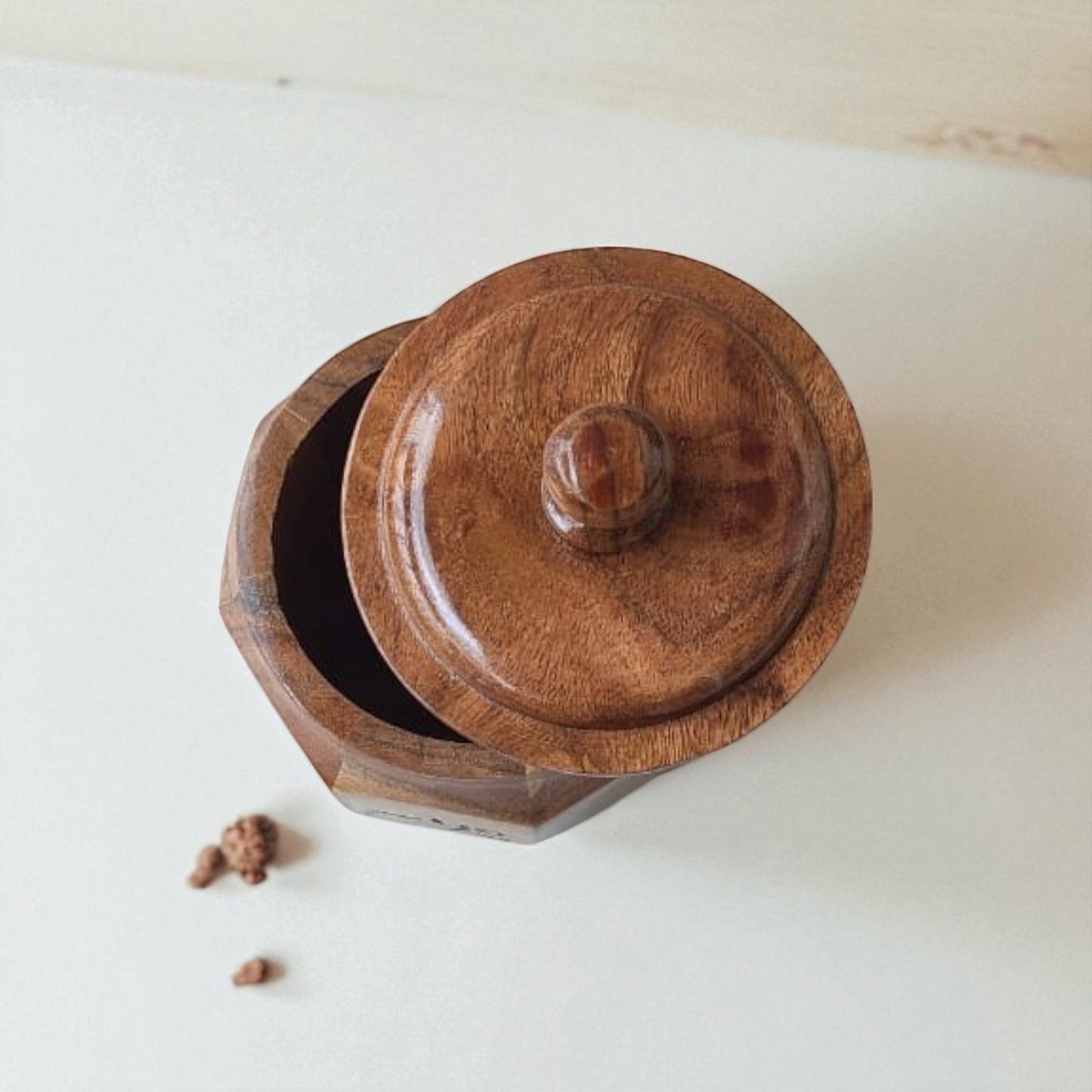 SacredFig Wooden Jar – 6 Inch | Airtight Lid | Treat Yourself Edition | Storage for Cookies & Snacks