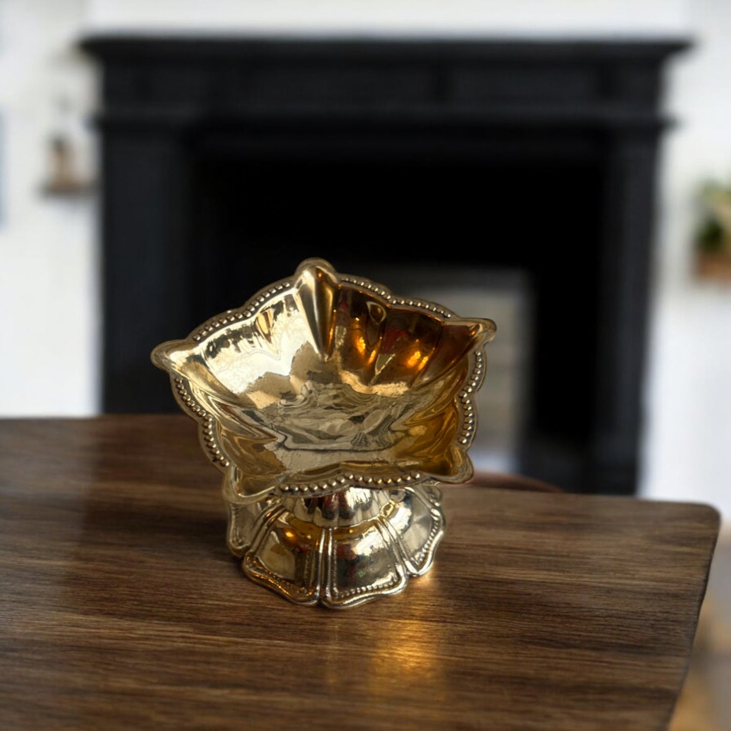 Deepak in Floral Star Design, Diya made of Brass | 4cm (h)