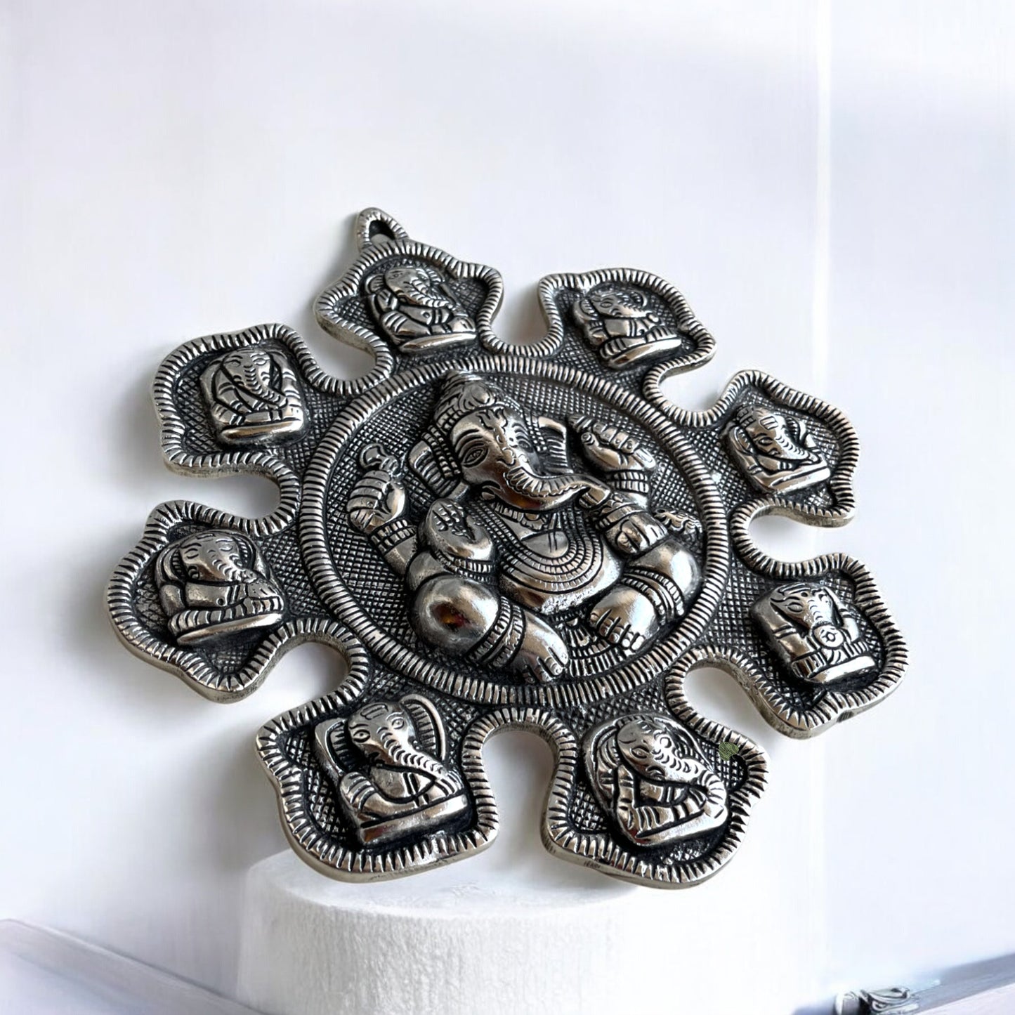 Lord Ganesha Wall Hanging – Divine Decorative Plate for Home | 11 × 10 in