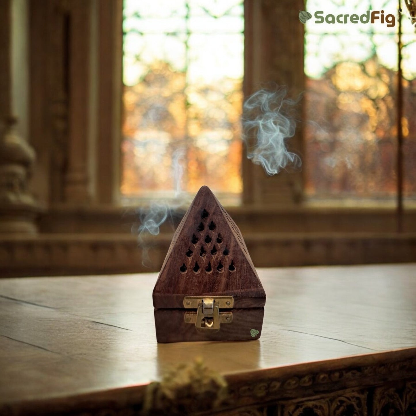 Dhoop Holder Dhoopdan | Wooden Incense Holder for Dhoop Cones, Sambrani | 5 in