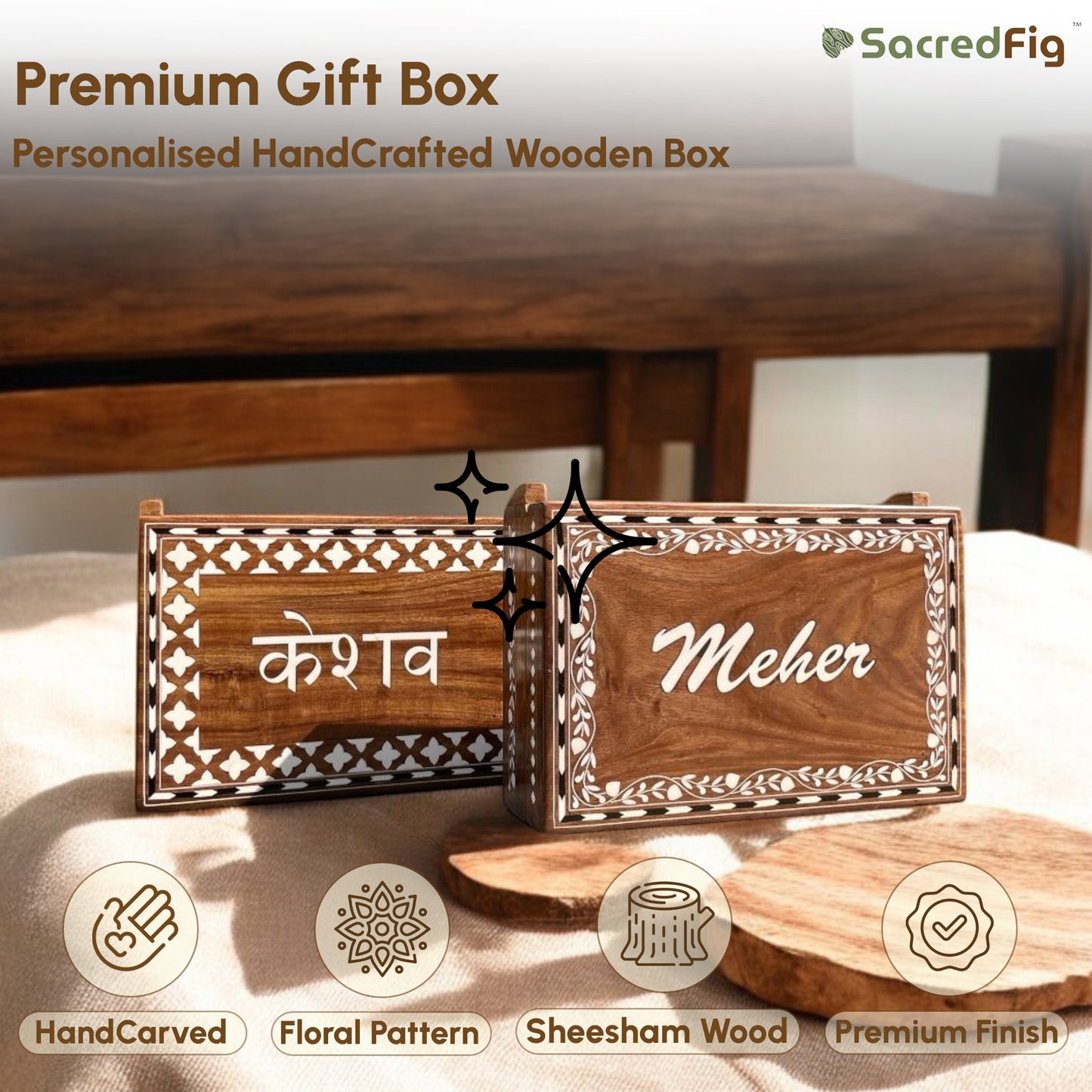 Personalised Wooden Box | Luxury gifting | Custom gift boxes | 12×8 in