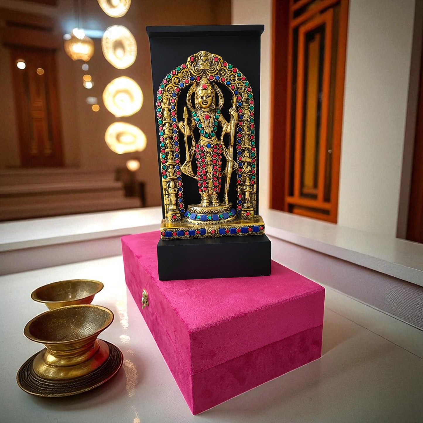 Beautiful Lord Shri Ram Idol with a Red Velvet Box | 11 in