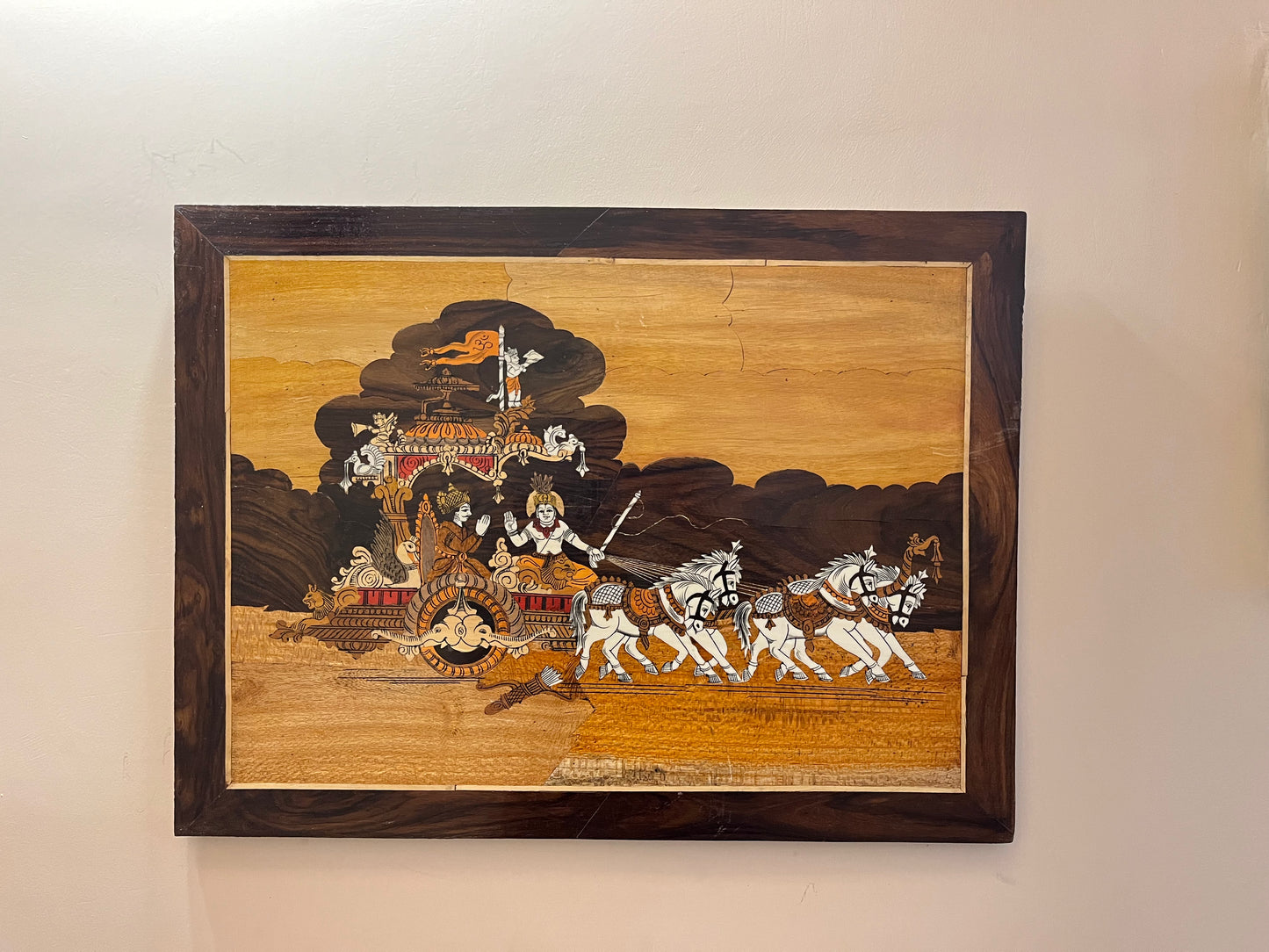 Geeta Sandesh Wood Art | Premium Home Decor by SacredFig | 12 x 18 in