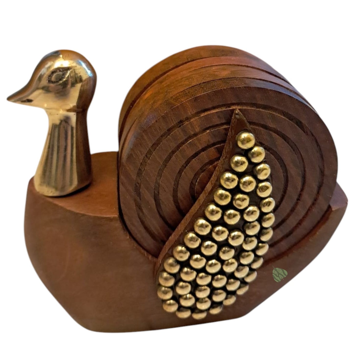 Wooden Coaster Set Bird with Wings | GoldenWings
