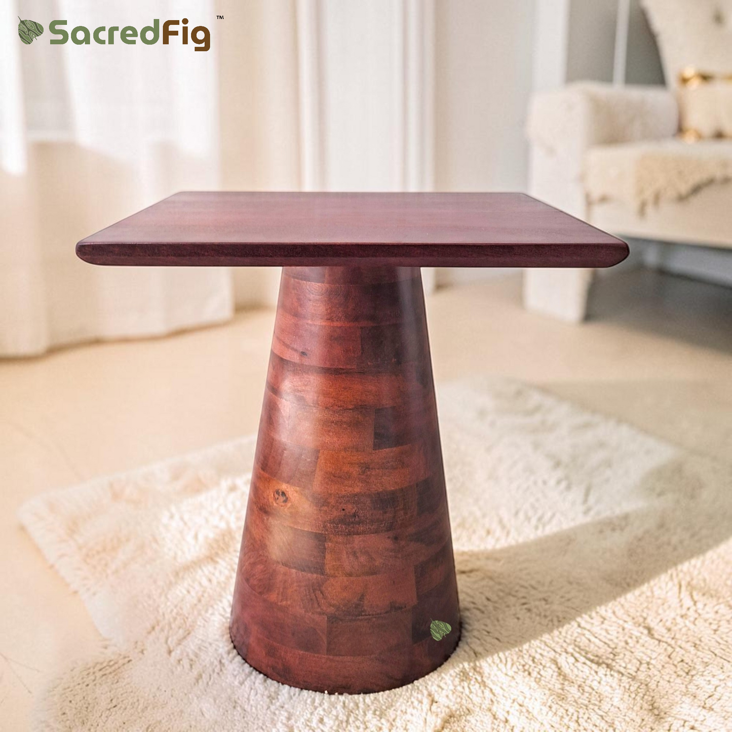 SacredFig Pedestal Coffee Table | 16x16 In