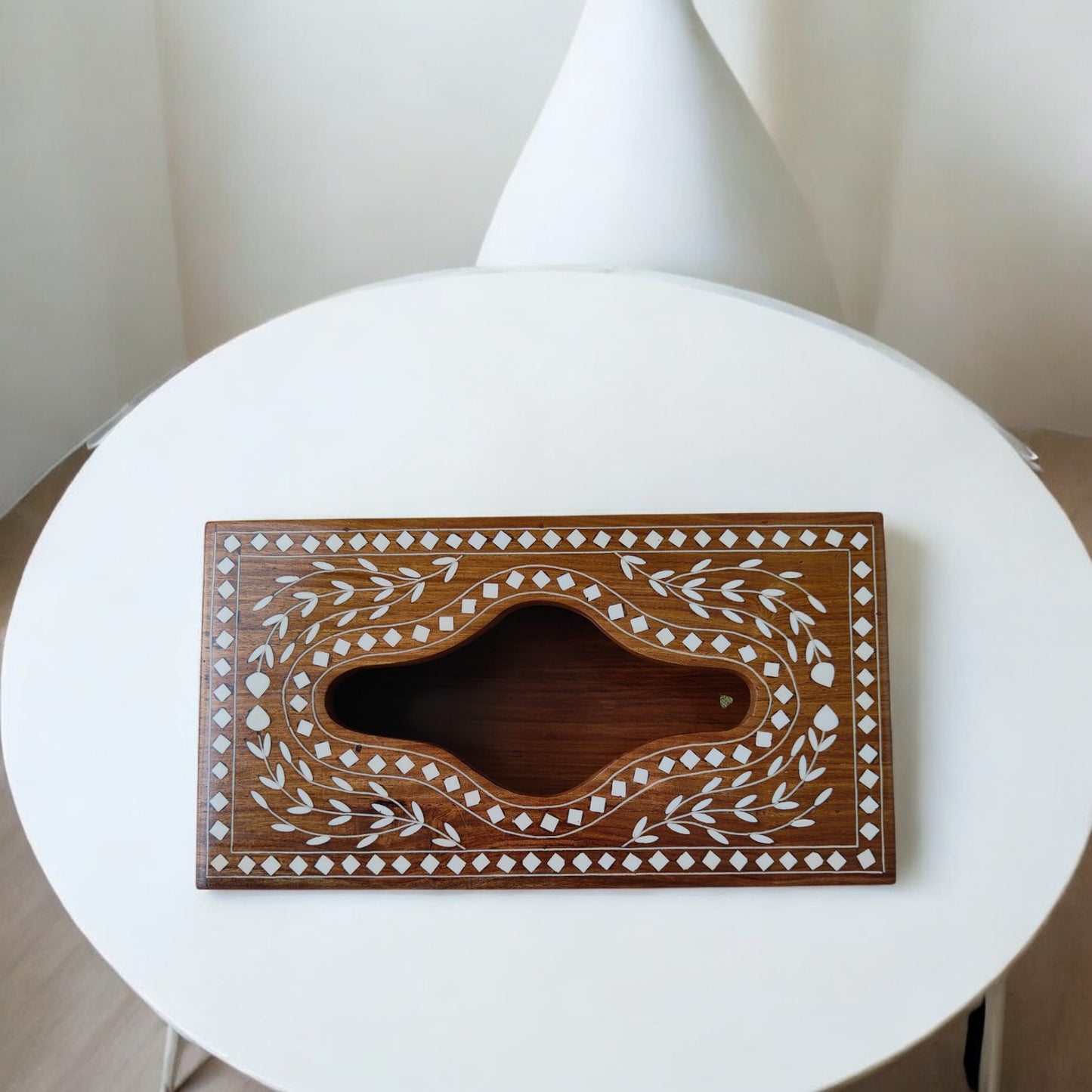 SacredFig Sheesham Wood Decorative Tissue Box Napkin Box for Office & Home Tables | Premium Decor (11x6 in)