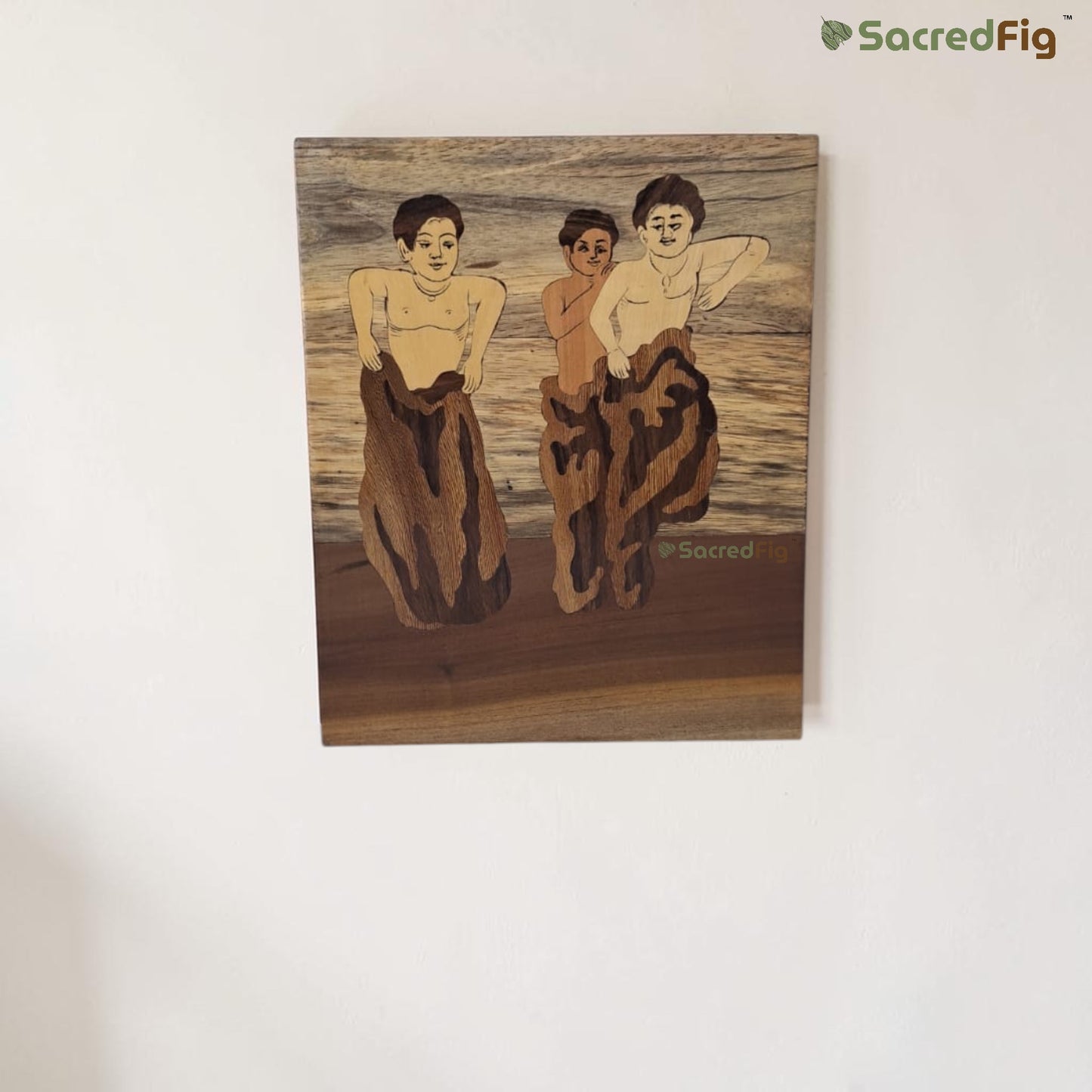 SacredFig Sacred Rhythm Wooden Colored Inlay Art Wall Frame | 8 x 10 In | Handmade Wooden Wall Décor Traditional Artwork