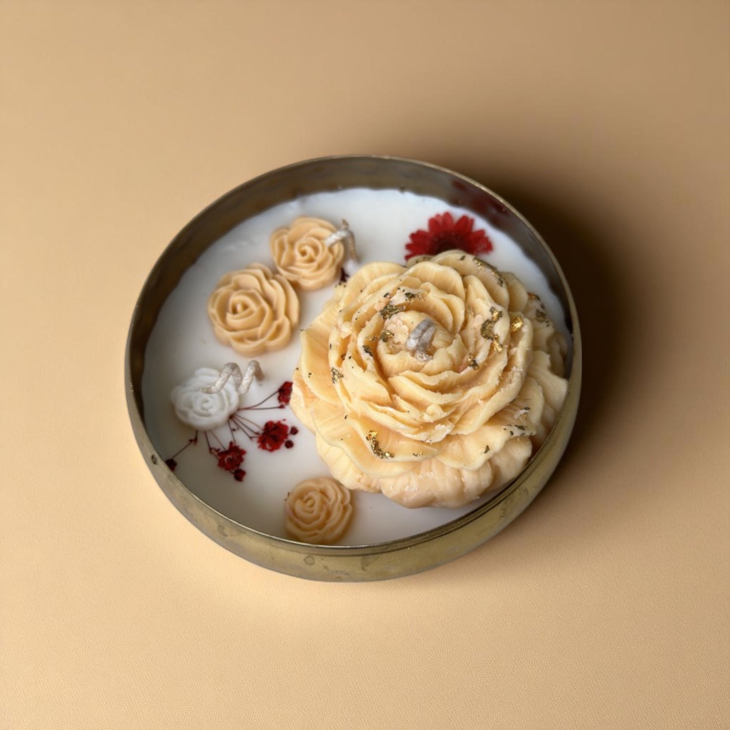 SacredFig Metal Urli Candle – 12 cm Round | Handcrafted Scented Candle with Premium Fragrance