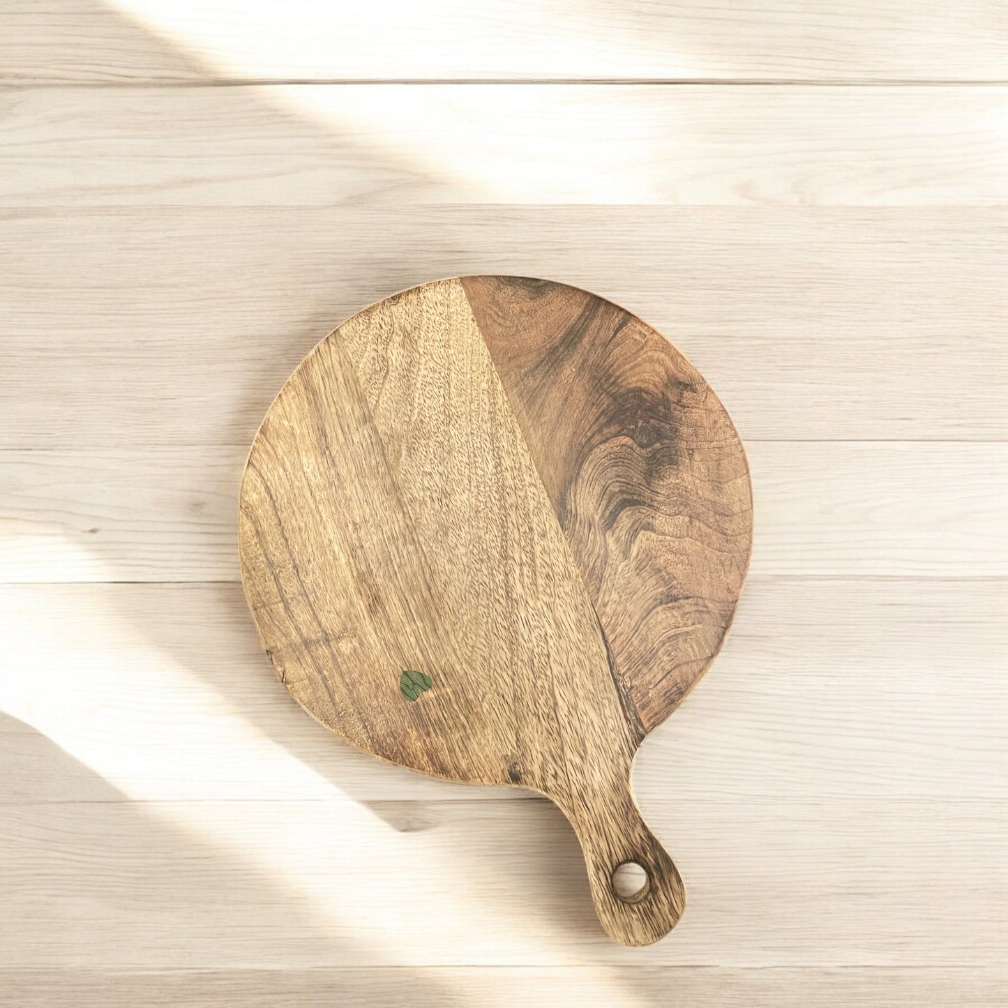 SacredFig Pizza Platter cum Chopping Board| Round Mango Wood Platter| Perfect for Serving | 9×9 in Sizzlers