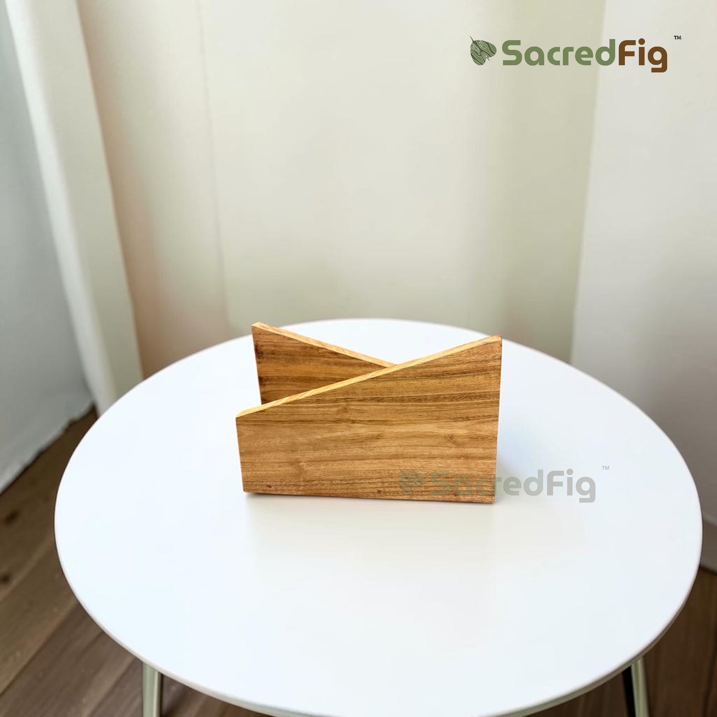 SacredFig Natural Grain Napkin Holder | 4x6 In