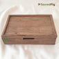 SacredFig Wooden Amenity Box with Drawer – Natural Wood Organizer Tray for Bathroom, Hotel, Spa & Vanity Storage