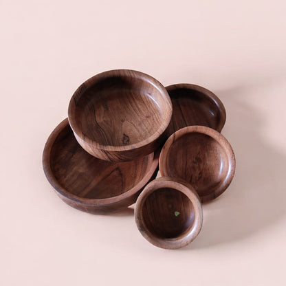SacredFig Acacia Wood Multiuse Bowl Set | Set of 5