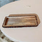 Rustic Wood Serving Tray | Decorative Wooden Platter | Bark Wood Tray Rectangle | 15x7 in