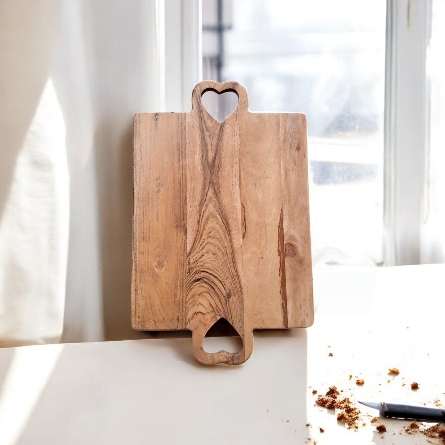 SacredFig Acacia Wood Chopping Board | High quality solid wood Cutting Board | S 16 in | L 19 in