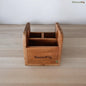 SacredFig Desk Organiser with 3 Compartments | Made of Acacia Wood | 5 × 5 in