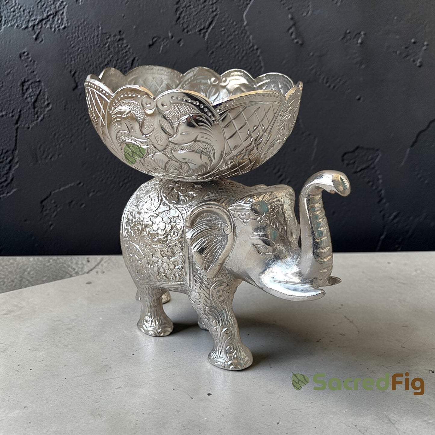Decorative Silver Elephant Bowl