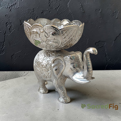 Decorative Silver Elephant Bowl
