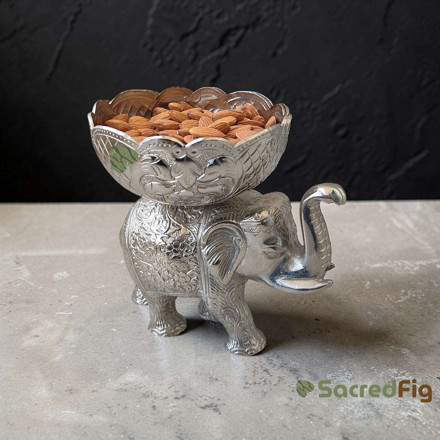 Decorative Silver Elephant Bowl
