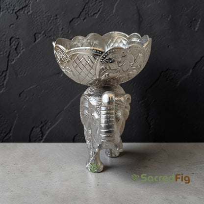 Decorative Silver Elephant Bowl
