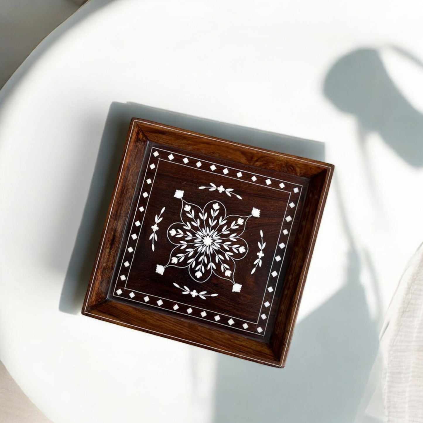 Wooden Tray for Decor & Serving | Premium Decor Floral Pattern | S, M sizes