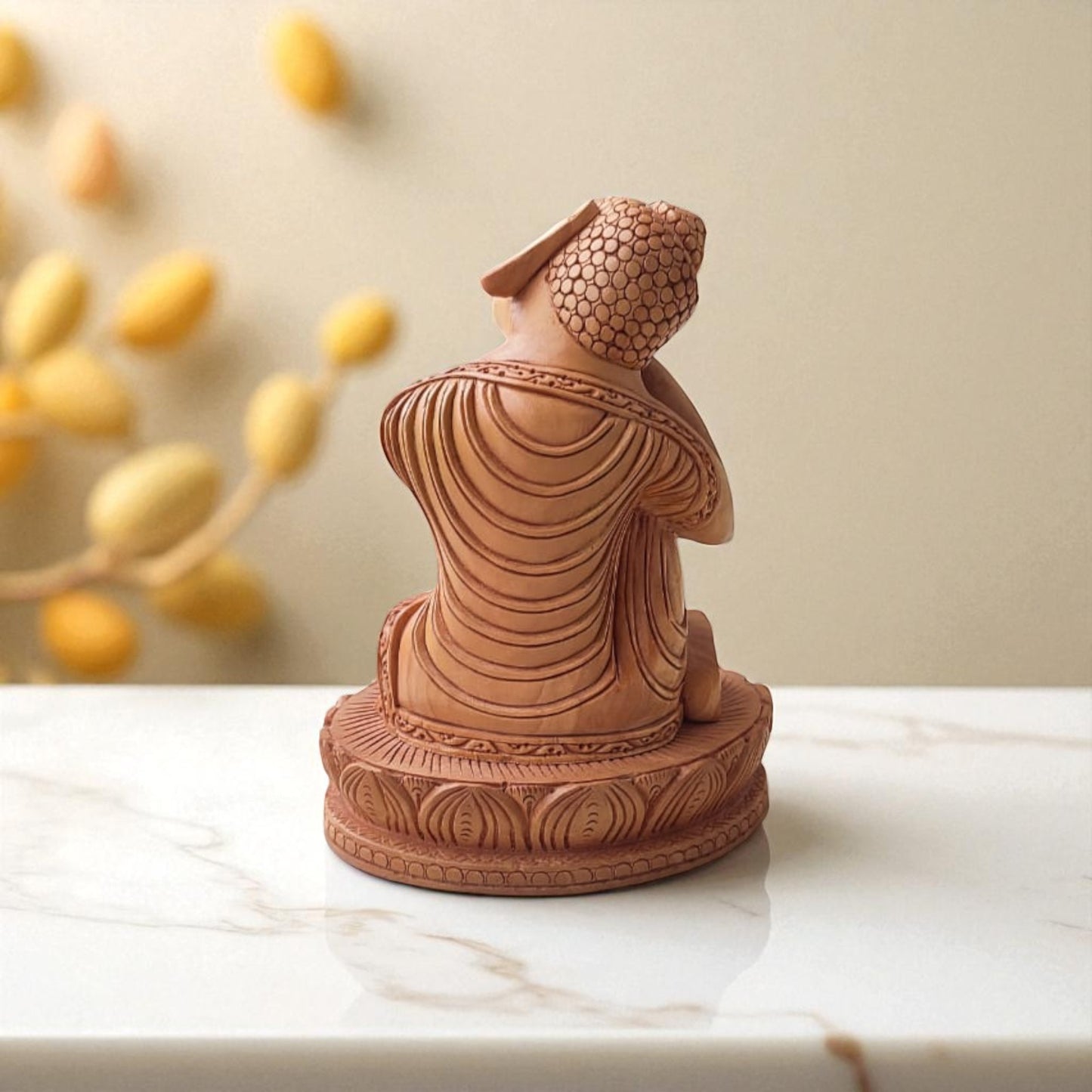 SacredFig Wooden Buddha Statue – 6.5 Inch | Resting Tranquility Pose | Handcrafted Home & Meditation Decor