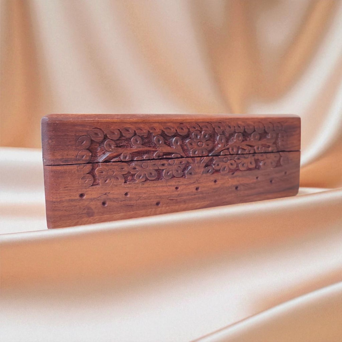 SacredFig Wooden Jewellery Box with Intricate Floral Carvings | Premium Storage Boxes in Small, Medium & Large Sizes