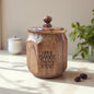 SacredFig Wooden Jar – 6 Inch | Airtight Lid | Life Is Sweet Edition | Storage for Cookies & Snacks