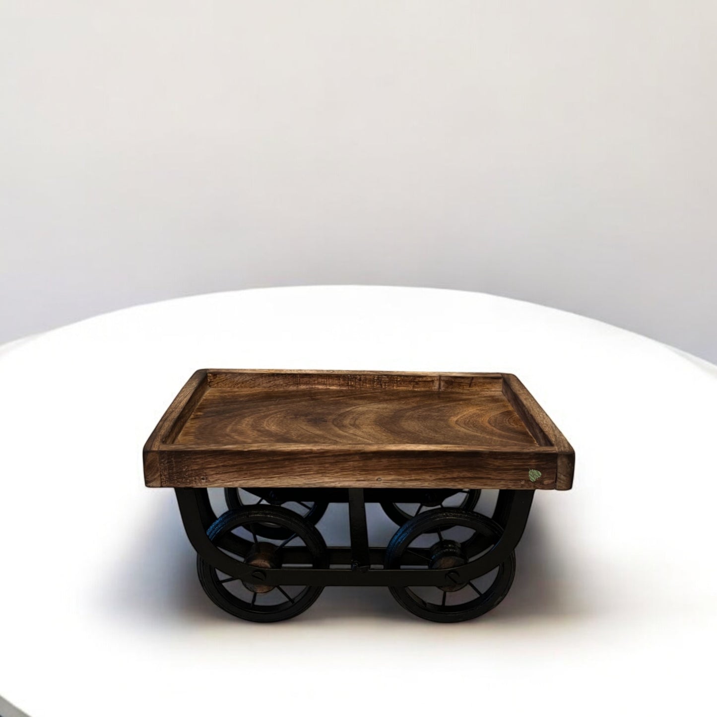 SacredFig Wooden Cart Display Piece – 10x6 Inch | Artisanal Home Decor Accent for Rustic Charm