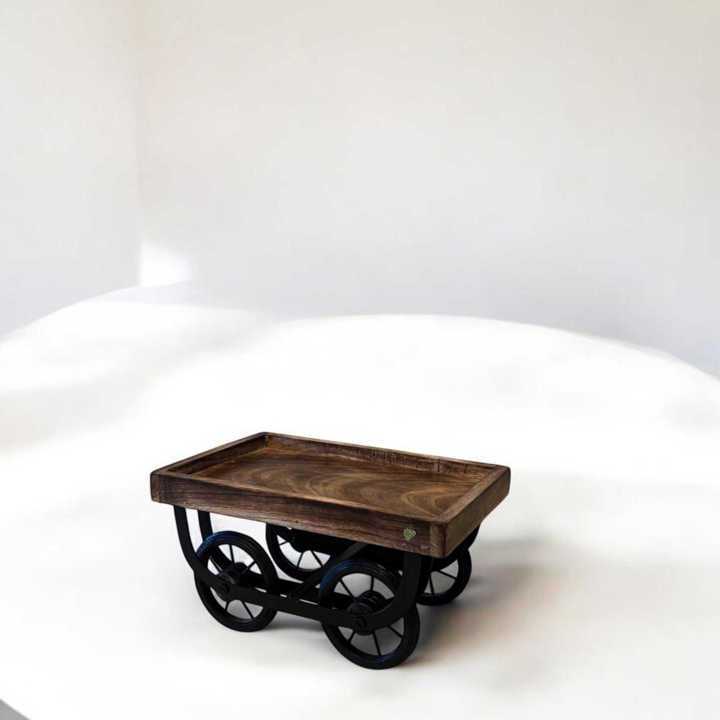 SacredFig Wooden Cart Display Piece – 10x6 Inch | Artisanal Home Decor Accent for Rustic Charm