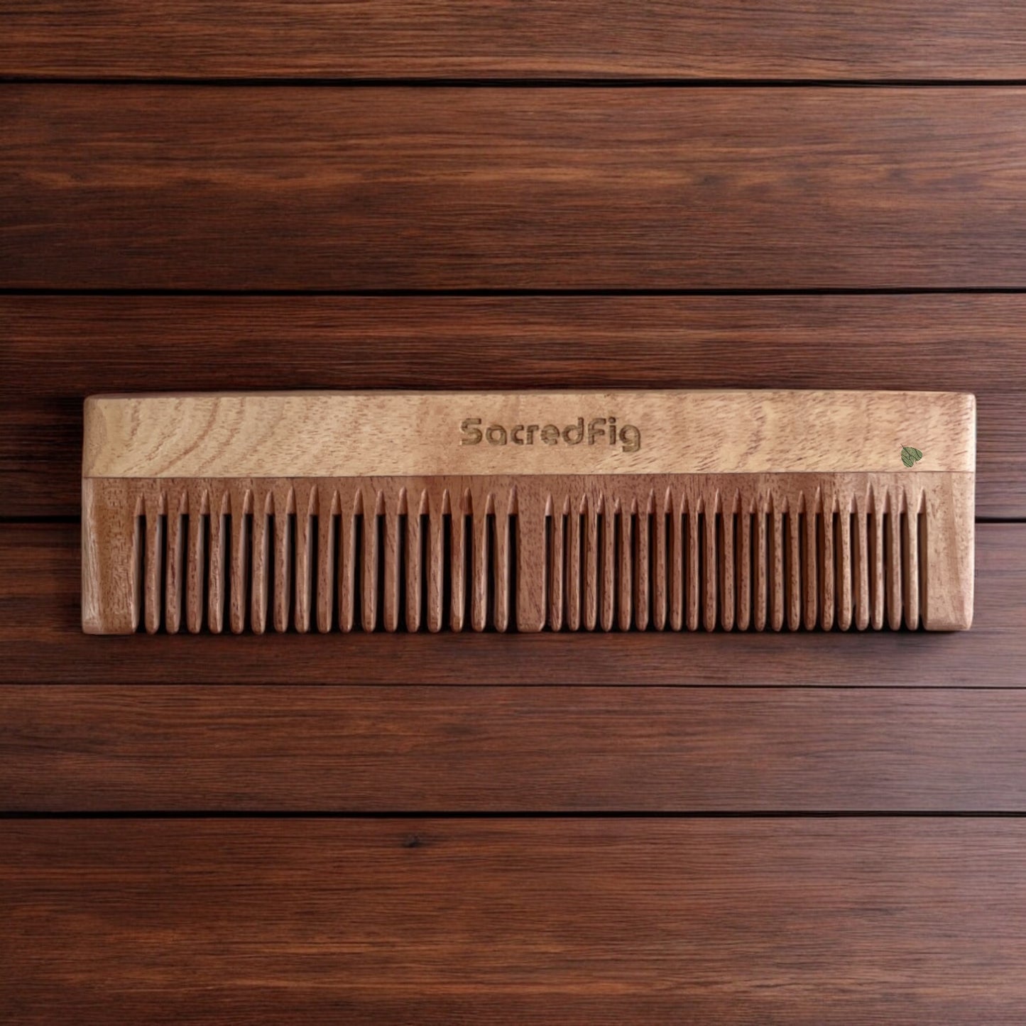 SacredFig Neem Wood Hair Combs | Rectangle Comb