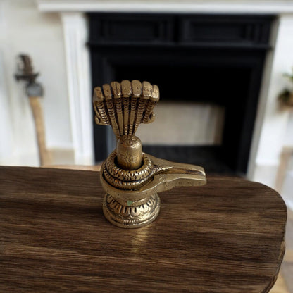 Sacred Shivling Idol with Naag, Brass Shivling – A Symbol of Divine Energy | 3.5 in