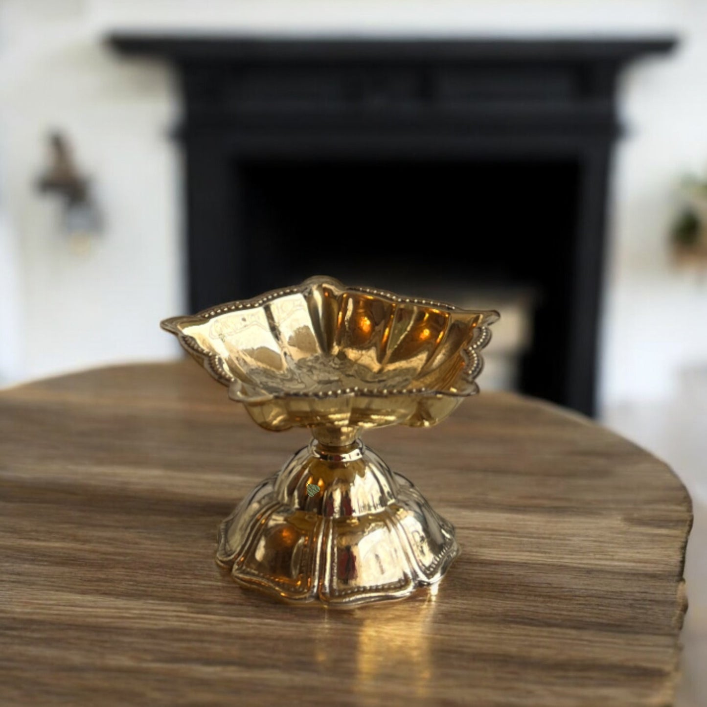 Deepak in Floral Star Design, Diya made of Brass | 4cm (h)