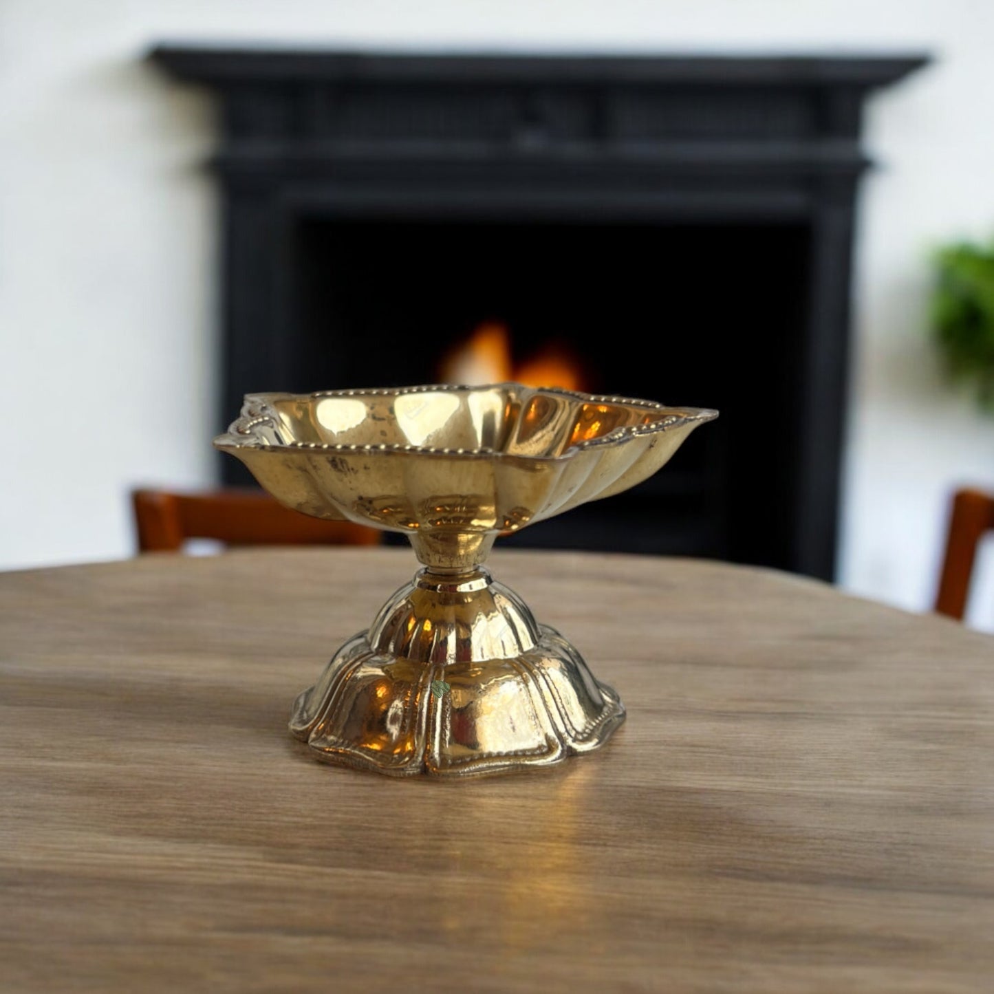 Deepak in Floral Star Design, Diya made of Brass | 4cm (h)