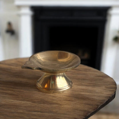 Brass Deep | Classic Round Diya, Brass Lamp - 3cm (h)