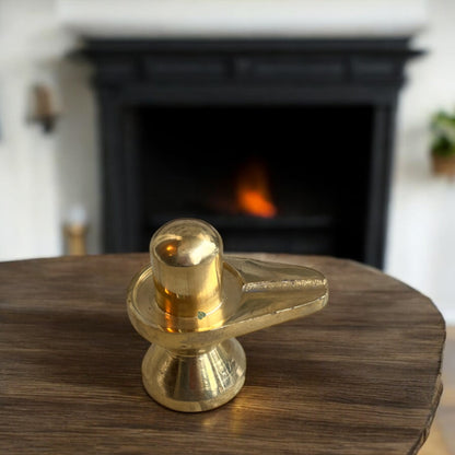 Golden Shivling | Solid Brass Shivling (S, M, L sizes)