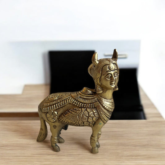 Divine Kamadhenu Cow Idol | Made of Brass | 1 in
