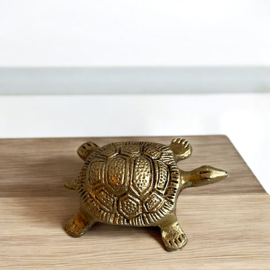 Tortoise Figurine in Brass | Vastu Decor - 7.5 cm (l)