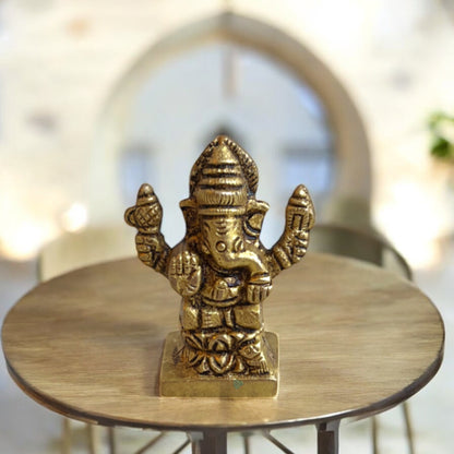 Lord Ganesha Brass Idol | 5.5cm