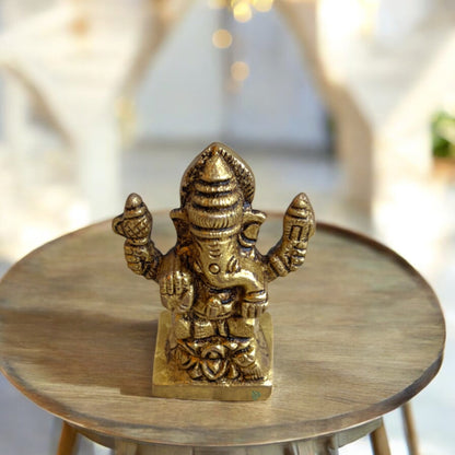 Lord Ganesha Brass Idol | 5.5cm