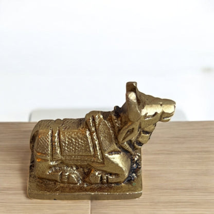 Sacred Nandi Bull Idol | Made of Brass - 3.8 cm (h)