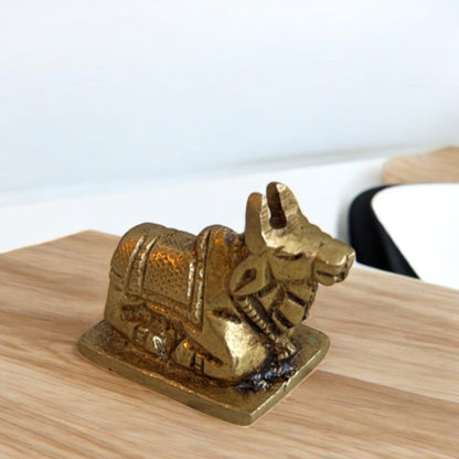 Sacred Nandi Bull Idol | Made of Brass - 3.8 cm (h)