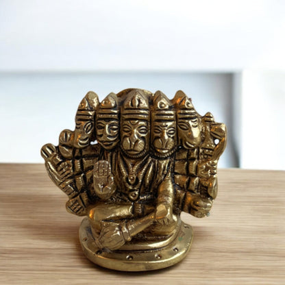 Panchmukhi Hanuman Idol, Brass Idol | 2in