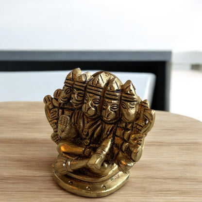 Panchmukhi Hanuman Idol, Brass Idol | 2in