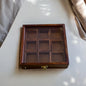 9-Compartment Sheesham Wood Masala Box with Fibre Sheet Lid | 8×8 in