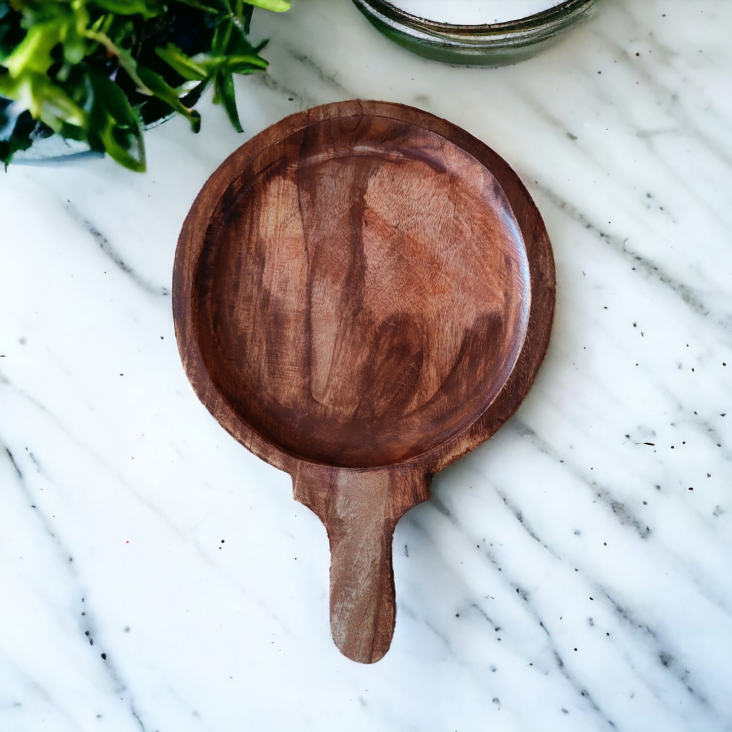 Wooden Pizza Platter in Solid Sheesham Wood, Platter for Serving Pizza, Breads, Snacks | Natural Wood Design| 10 in(d)