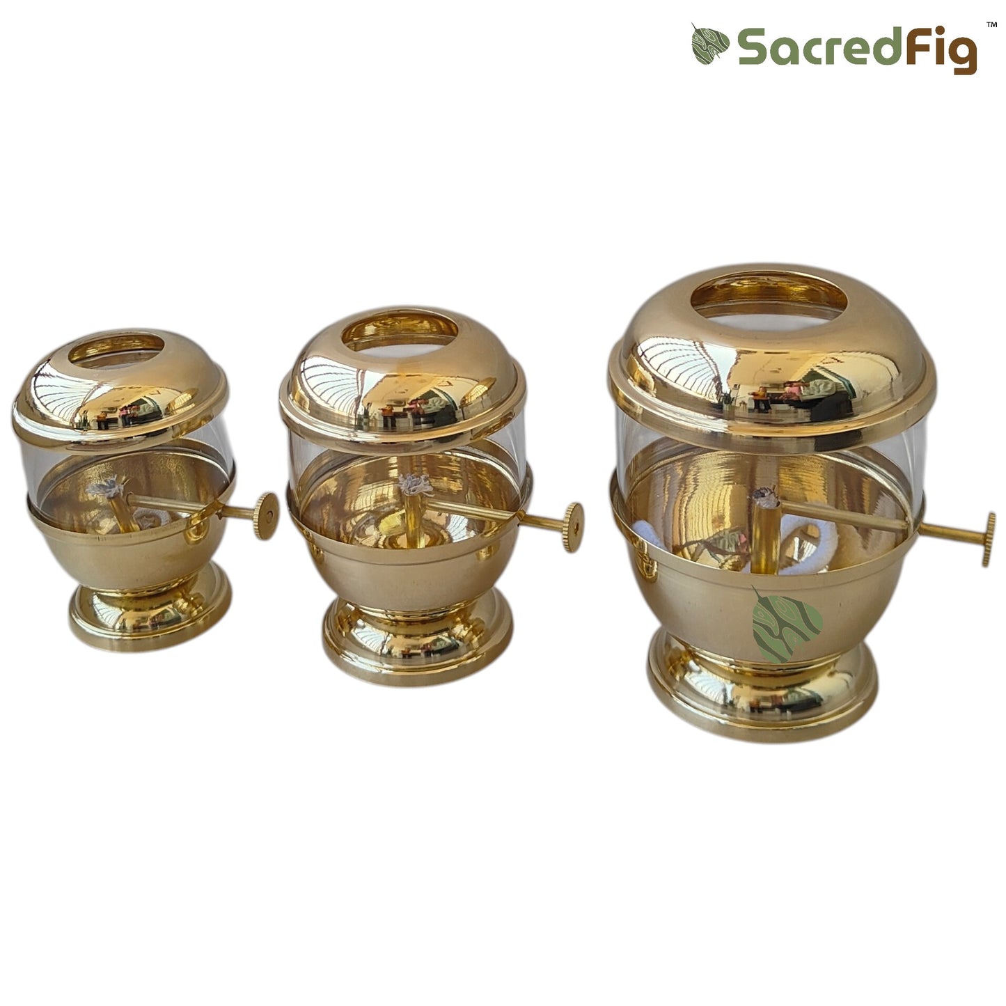 Premium Brass Akhand Diya with Glass Cover