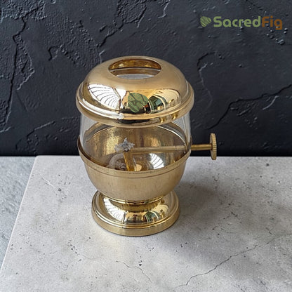 Premium Brass Akhand Diya with Glass Cover