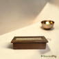 SacredFig Premium Sheesham & Rattan Dry Fruit Box | Luxury Wooden Gift Box, Hamper & Storage Box | S - 12.5 x 5.5 x 3.7 In
