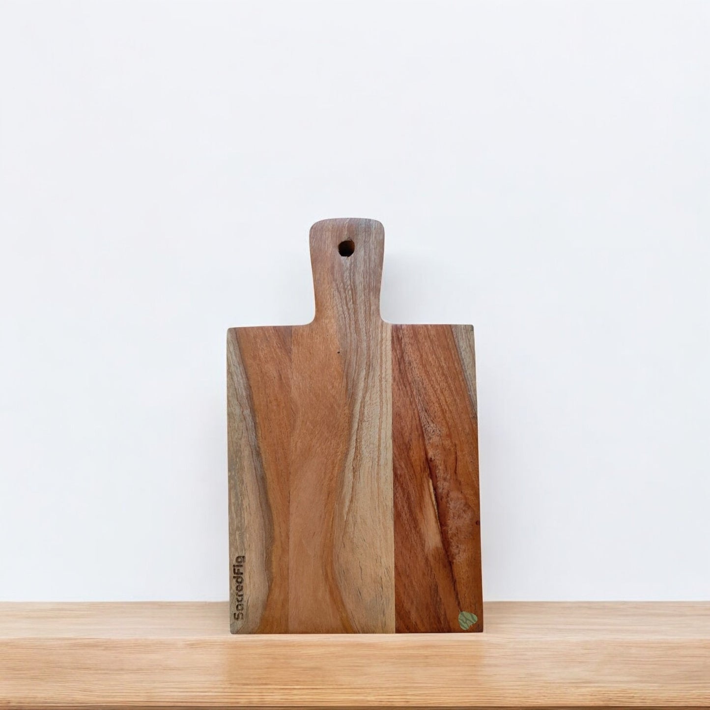 SacredFig Neem Wood Serving Platter| Compact Platter, Square Edges Board 10 × 6 in